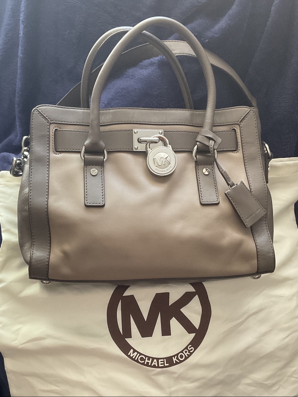 Michael Kors Gray All Leather Satchel Purse